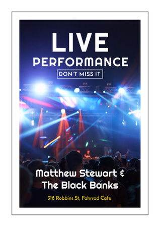 Live Performance Announcement Crowd at Concert Poster B2 Design Template