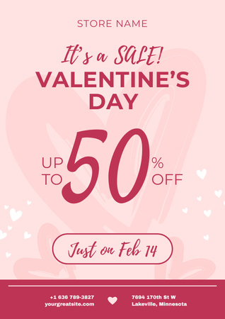 Special Discounts on Valentine's Day Poster Tasarım Şablonu