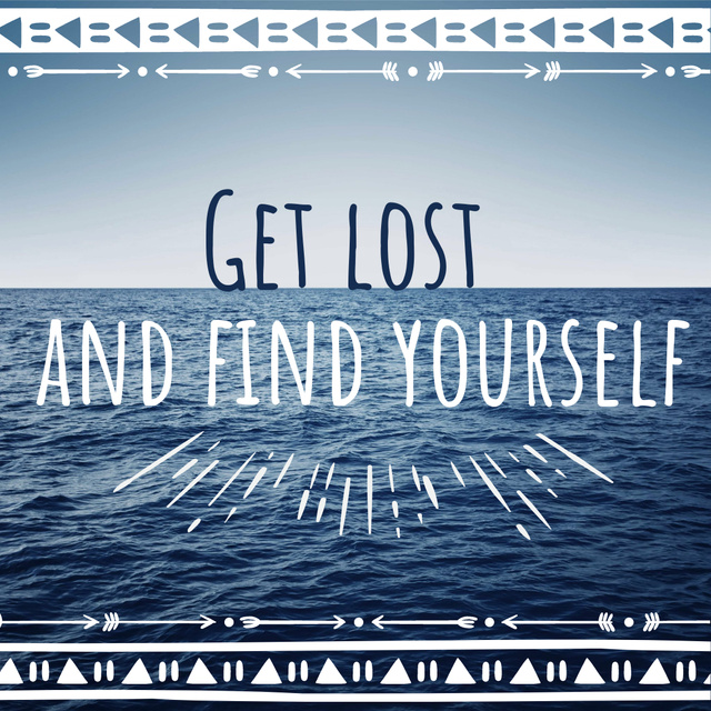 Modèle de visuel Motivational quote on sea view - Instagram AD