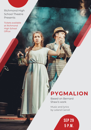 Pygmalion performance in Theater Poster Šablona návrhu