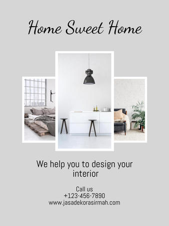 Home Decor Service Advertisement Poster US Design Template