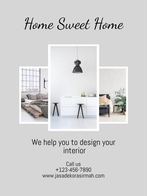 Home Decor Service Advertisement Poster USデザインテンプレート