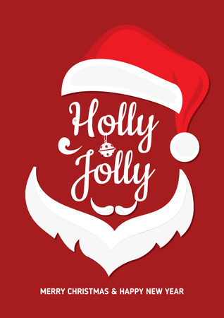 Christmas Holiday greeting Santa Claus Poster Design Template