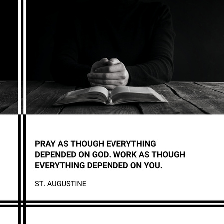 Uskonnollinen lainaus rukouksen kanssa Instagram Design Template