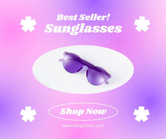 Ontwerpsjabloon van Facebook van Advertising New Collection Sunglasses