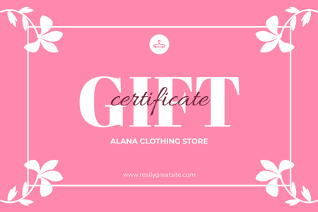 Gift Voucher Offer to Clothing Store Gift Certificate Design Template