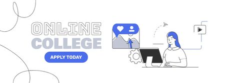 College Apply Announcement Facebook Video cover Design Template