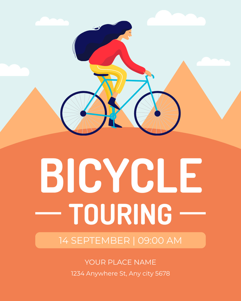 Bicycle Touring for Active Recreation Instagram Post Vertical Tasarım Şablonu