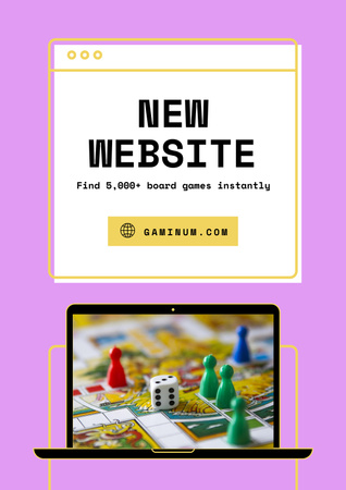 Website Ad with Board Game Poster Design Template