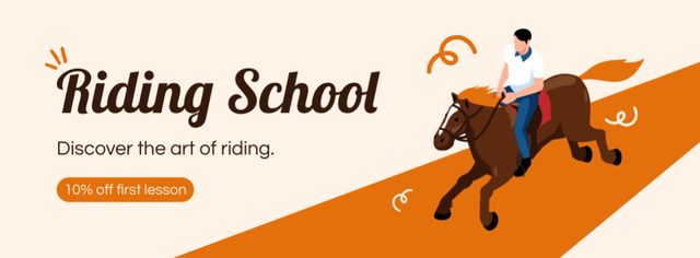 Plantilla de diseño de Prestigious Equine School Providing Reduced Offers Facebook cover 
