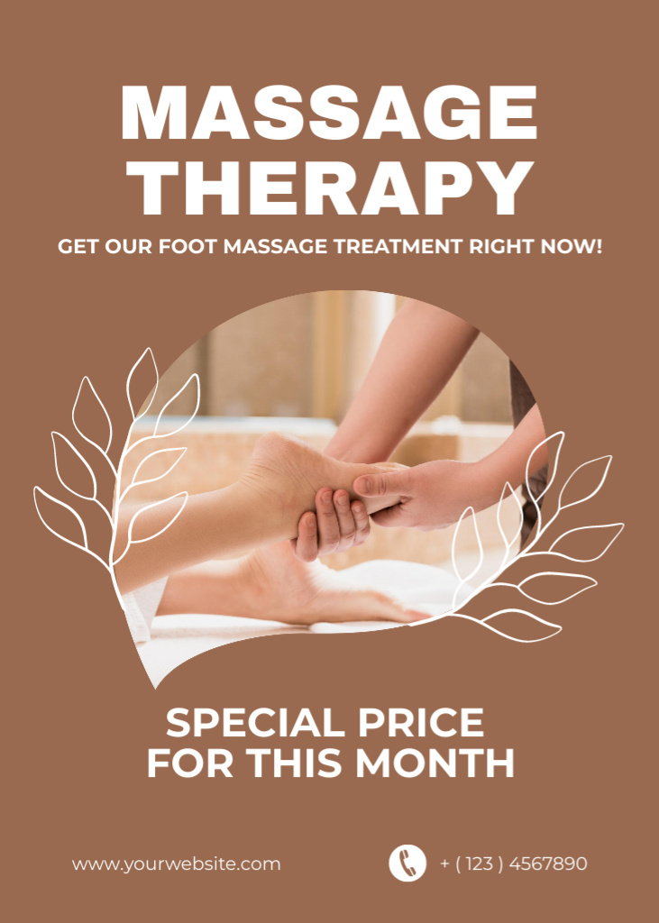 Spa Therapist Doing Foot Massage Flayer Design Template