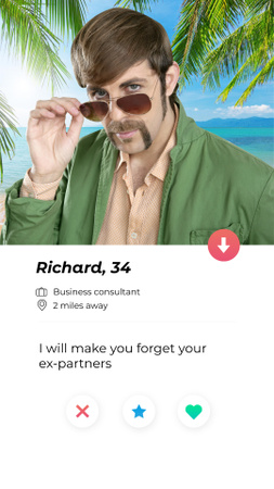 Modèle de visuel Funny Profile in Dating App - Instagram Story