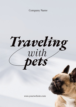 Pet Travel Guide with Cute French Bulldog Flayer Modelo de Design