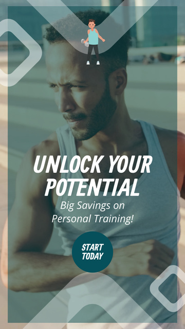 Ontwerpsjabloon van TikTok Video van Personal Trainings Offer Outdoor With Slogan