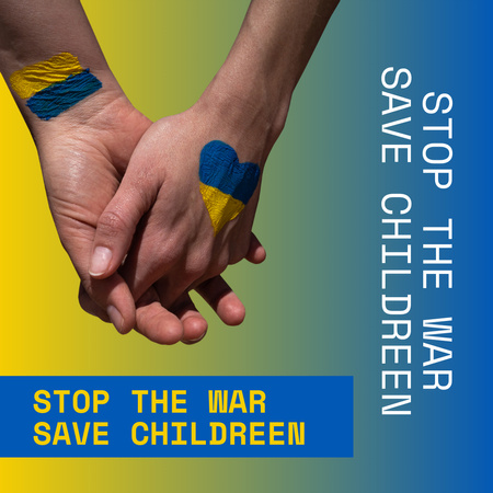 Stop The War and Save Children Instagram Design Template