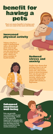 Modèle de visuel Benefits of Having Pets - Infographic