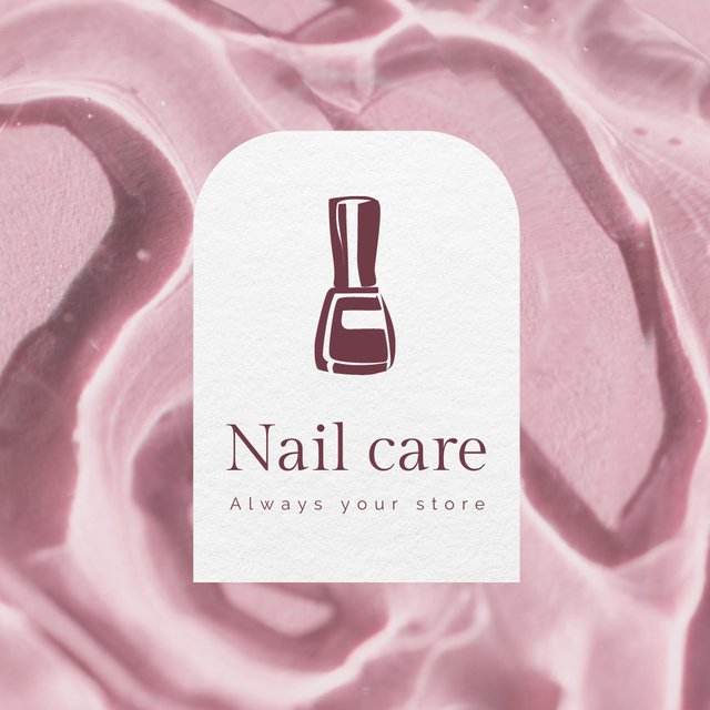 Customized Manicure And Pedicure Offer In Pink Logo Tasarım Şablonu