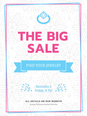 Jewelry big Sale Advertisement Poster US Design Template
