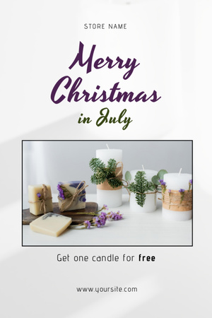 Christmas in July Ad for Holiday Decor Postcard 4x6in Vertical Design Template