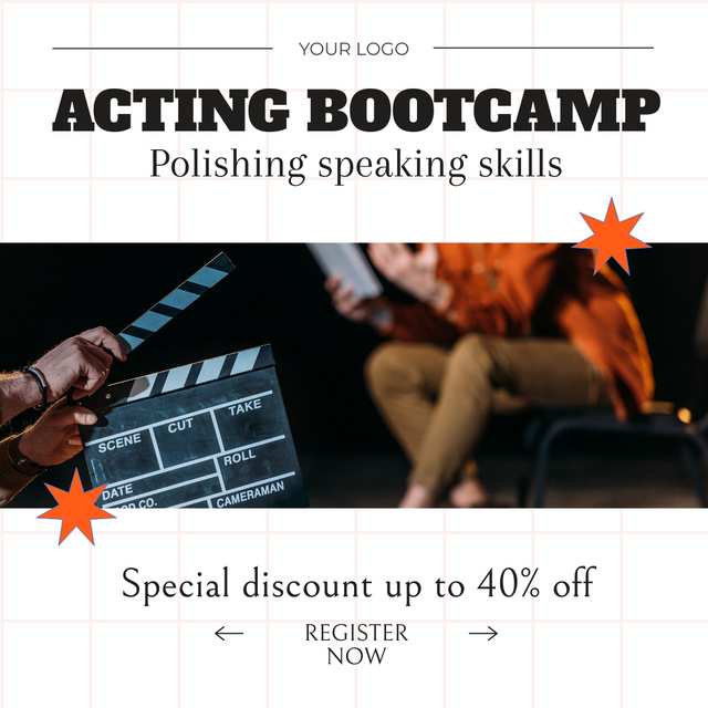 Special Discount Offer on Acting Bootcamp Instagram AD Design Template