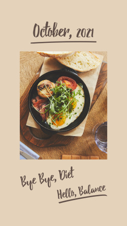 Tasty Breakfast with Fried Eggs Instagram Story Design Template
