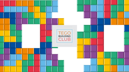 Ontwerpsjabloon van Youtube van Lego Building Club Meeting met Constructor Bricks