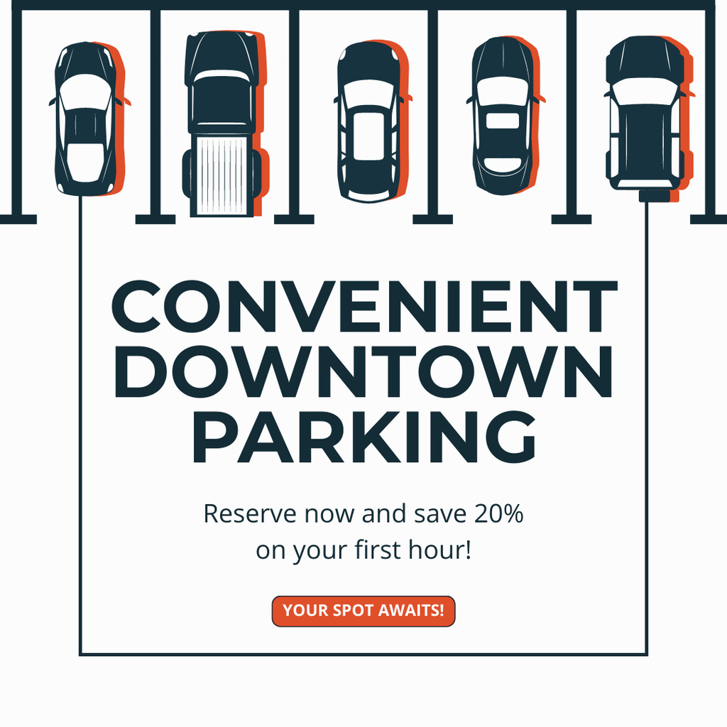 Downtown Parking Discount Offer Instagram AD – шаблон для дизайна