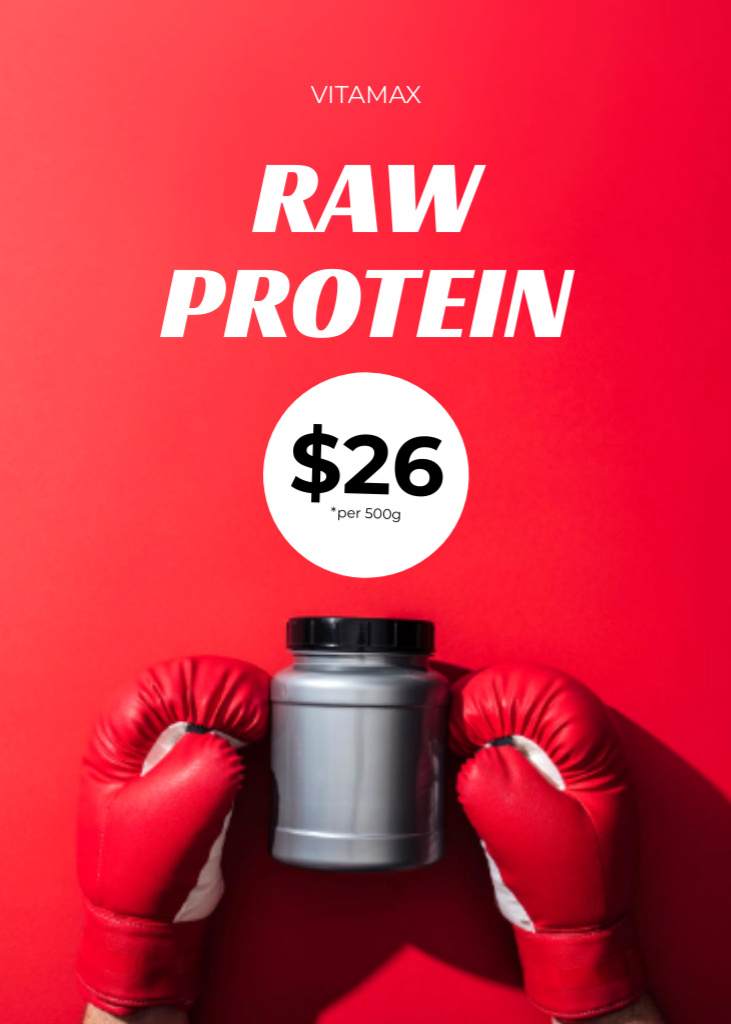 Raw Protein Ad Flayer Design Template