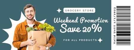 Weekend Promotion at Grocery Store Coupon Design Template