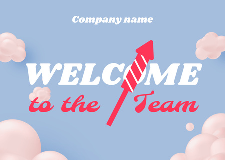 Welcome Phrase with Festive Petard Postcard 5x7in Design Template
