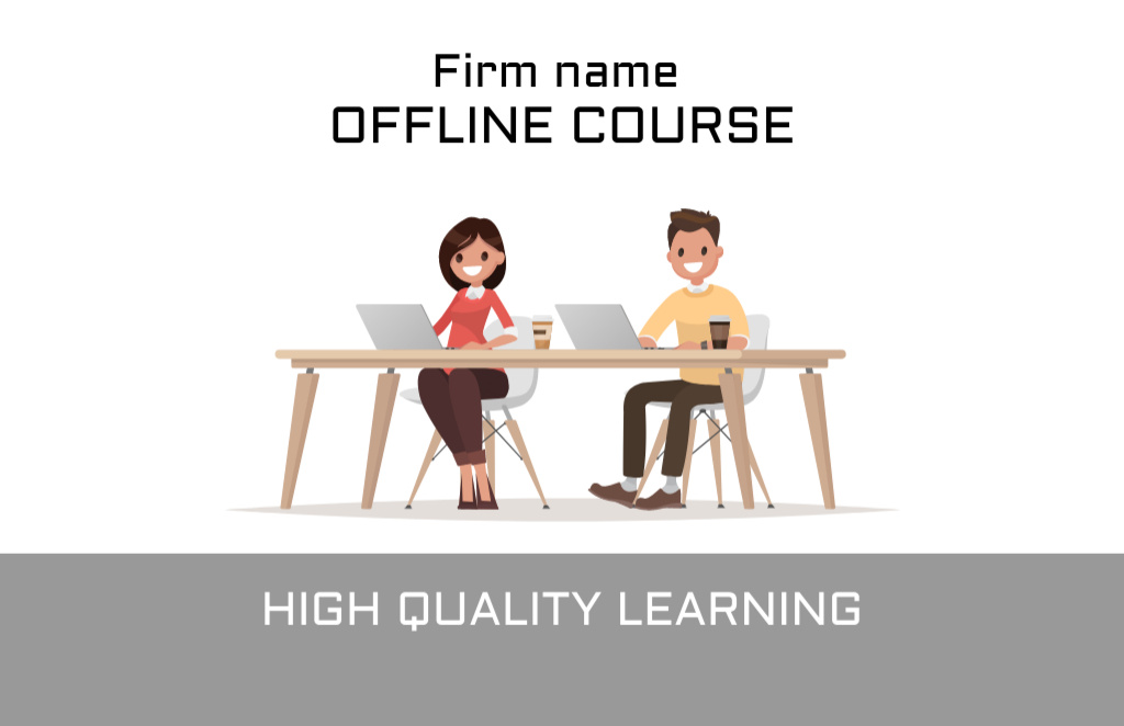 Advertisement for Professional Development Courses Business Card 85x55mm – шаблон для дизайну
