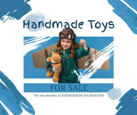 Designvorlage Ankündigung zum Verkauf von handgemachtem Spielzeug für Facebook