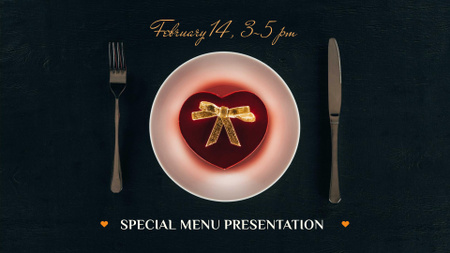Valentine's Day Dinner with Heart Box FB event cover tervezősablon