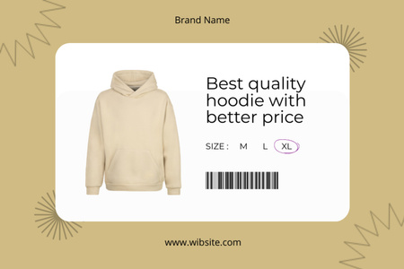 Comfy Hoodies With Sizes Description Offer Label Design Template