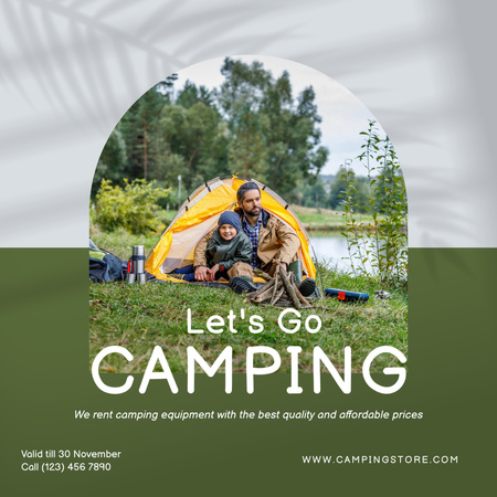 Plantilla de diseño de Dad with Son on Camping Instagram AD 