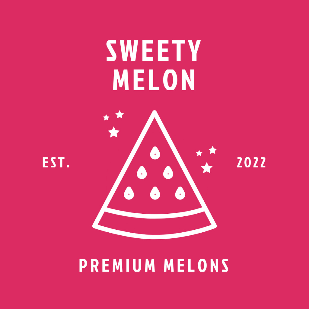 Emblem with Watermelon for Fruit Shop Logo 1080x1080px Design Template