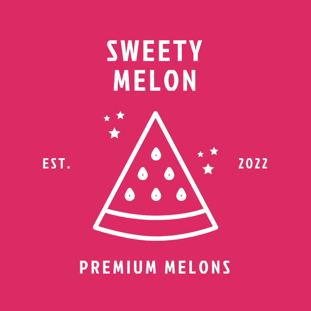 Emblem with Watermelon for Fruit Shop Logo 1080x1080pxデザインテンプレート