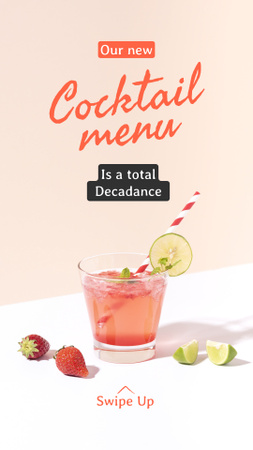 Modèle de visuel annonce créative du menu cocktail - Instagram Story