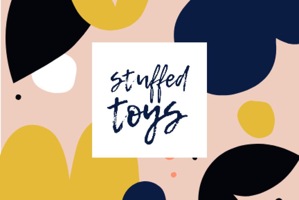 Stuffed Toys brand colorful ad Label – шаблон для дизайну