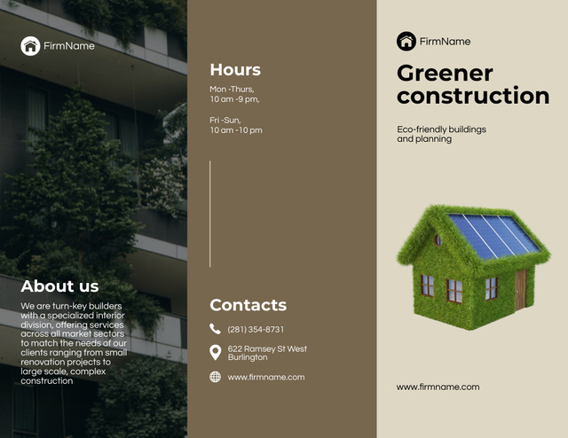 Template di design Eco-Friendly Building Design and Planning Brochure 8.5x11in