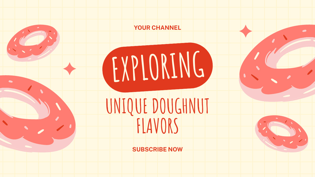 Ontwerpsjabloon van Youtube Thumbnail van Blog about Exploring Unique Doughnut Flavors