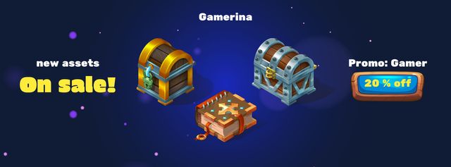 Game Assets Sale Offer Facebook Video coverデザインテンプレート