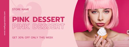 Tempting Pink Desserts Facebook cover Design Template