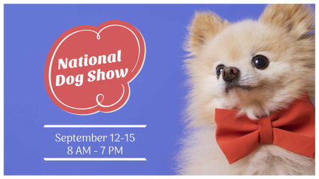Dog Show announcement with cute Pet FB event cover Design Template