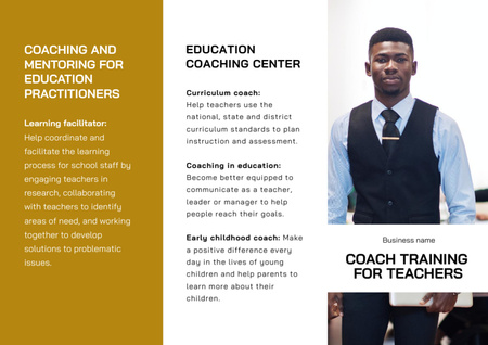 Coach Training for Teachers Brochure Din Large Z-fold Design Template