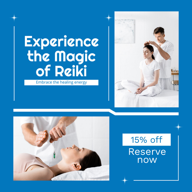 Magic Reiki Healing Offer With Discount And Reserving Instagram Design Template