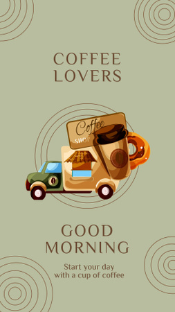 Plantilla de diseño de Saludo matutino motivacional con taza de café Instagram Story 