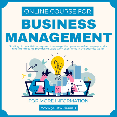 Online Course on Business Management LinkedIn post Design Template