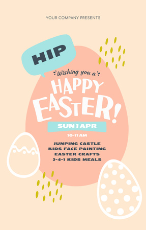 Plantilla de diseño de Easter Celebration Announcement with Traditional Pastel Eggs Invitation 4.6x7.2in 