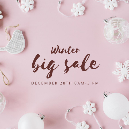 Platilla de diseño Winter Holiday Sale Announcement Instagram